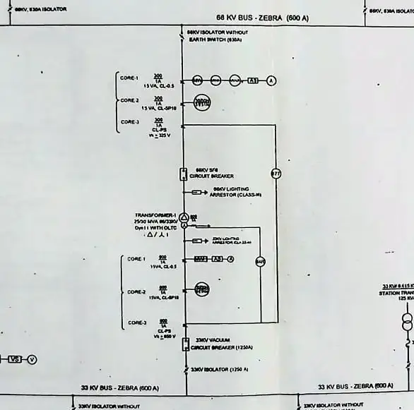 single line diagram of substation